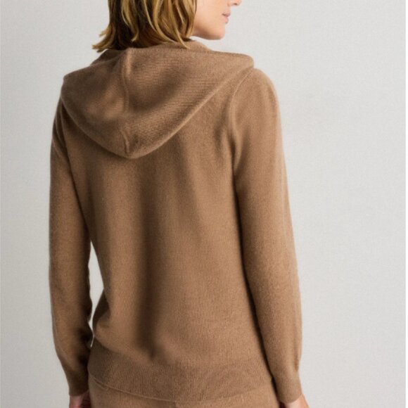 NWT Quince XS Mongolian Cashmere Full-Zip Hoodie in Teak - Picture 6 of 12